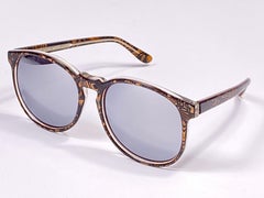 New Vintage Michele Lamy Diffuse Mirror Print Oversized Sunglasses