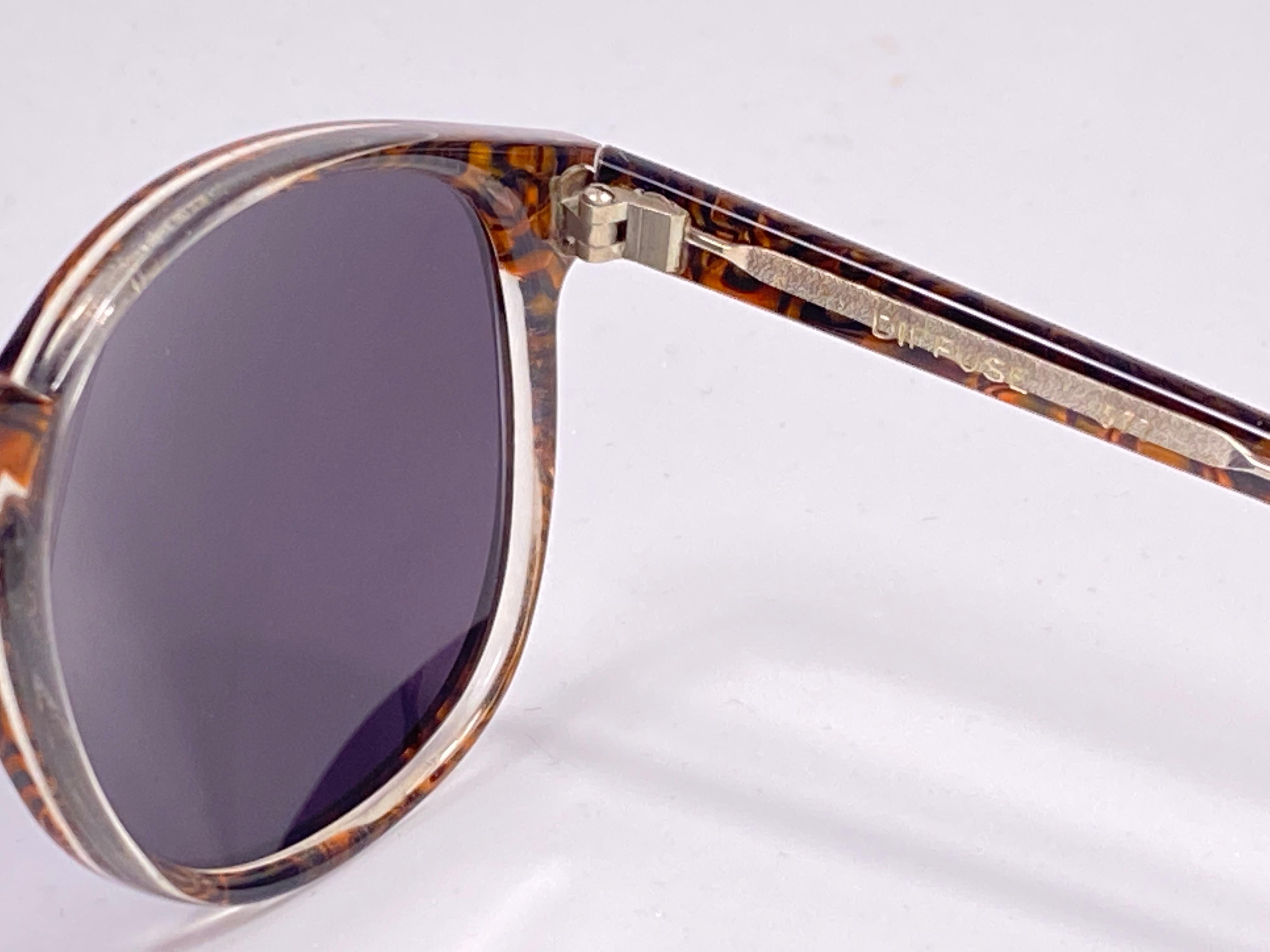 Gray New Vintage Michele Lamy Diffuse Mirror Print Oversized Sunglasses 