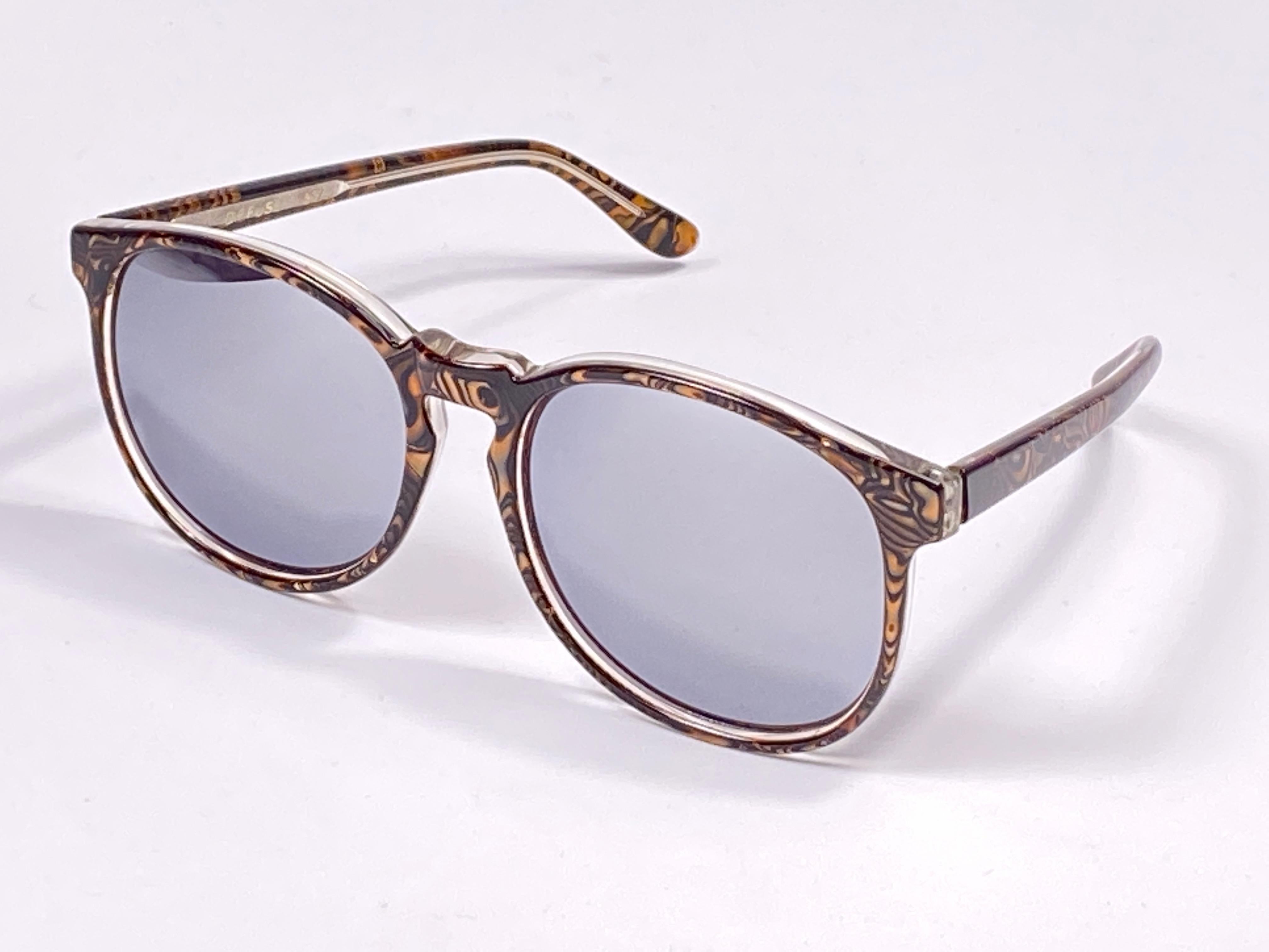 New Vintage Michele Lamy Diffuse Mirror Print Oversized Sunglasses  In New Condition In Baleares, Baleares