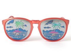 Nouveau Vintage Michele Lamy Diffuse Red Frame Mirror Print Rick Owens Sunglasses