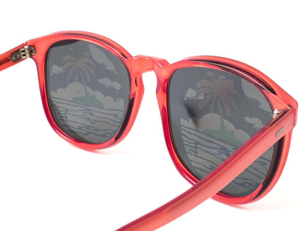 Neu Vintage Michele Lamy Diffuse Rot Frame Mirror Print Rick Owens Sonnenbrillen im Zustand „Neu“ im Angebot in Baleares, Baleares