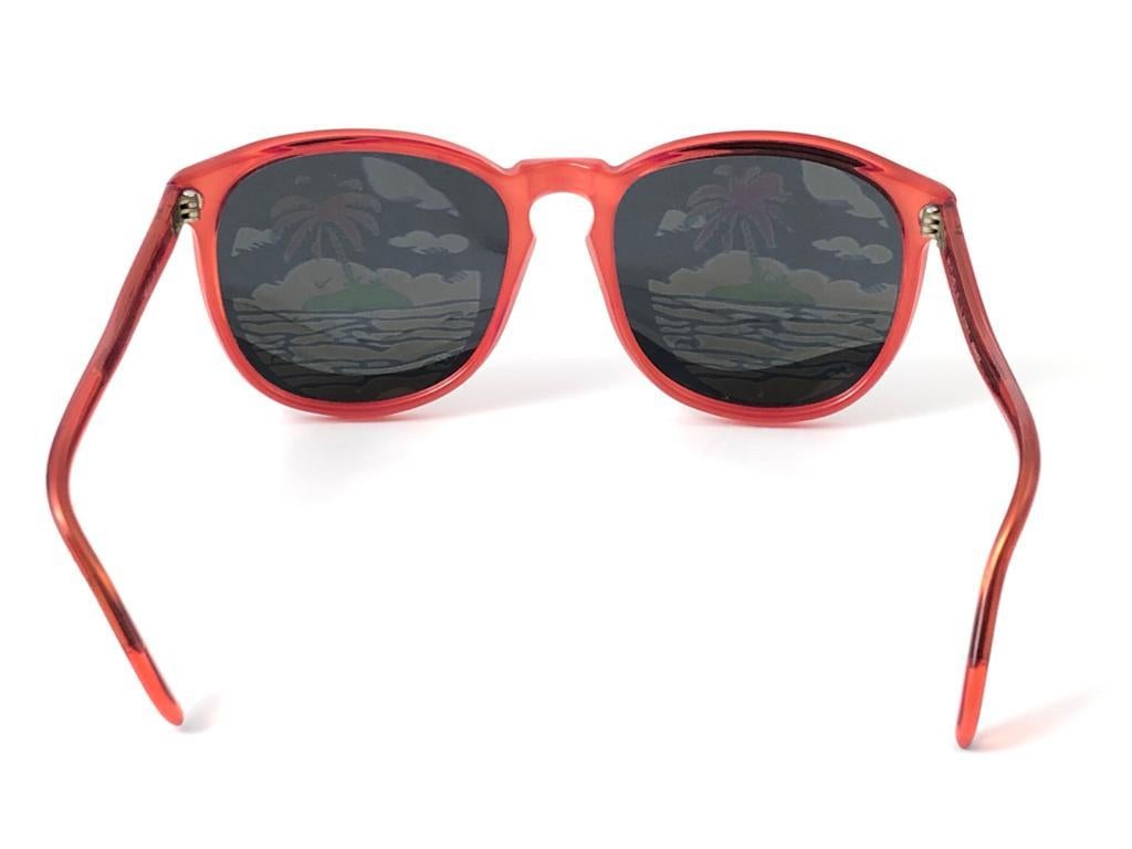 Neu Vintage Michele Lamy Diffuse Rot Frame Mirror Print Rick Owens Sonnenbrillen im Angebot 2