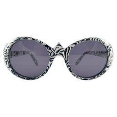 New Vintage Michele Lamy Rare Zebra Pattern Frame Sunglasses Made in France