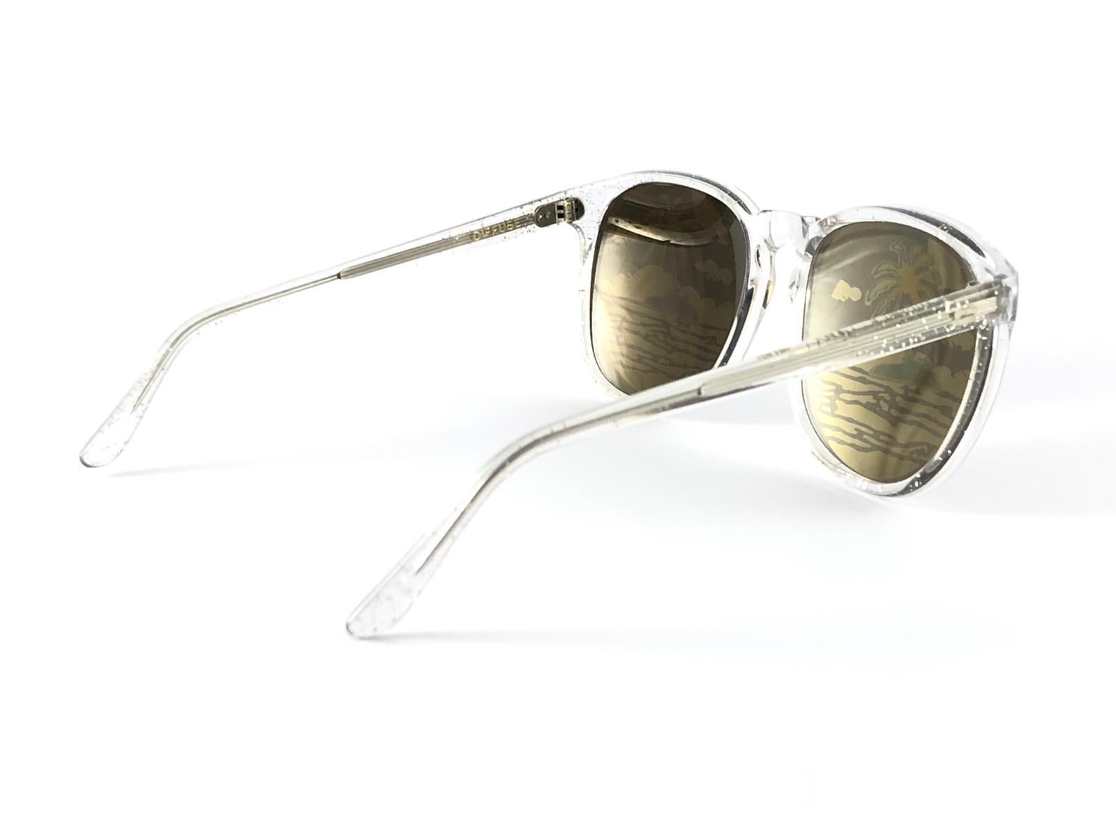 New Vintage Michele Lamy Translucent Frame Mirror Print Rick Owens Sunglasses  In New Condition For Sale In Baleares, Baleares