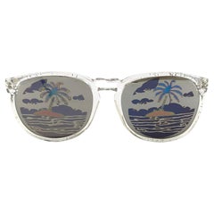New Vintage Michele Lamy Translucent Frame Mirror Print Rick Owens Sunglasses 