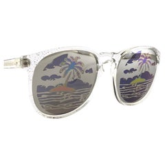 New Vintage Michele Lamy Translucent Frame Mirror Print Rick Owens Sunglasses 