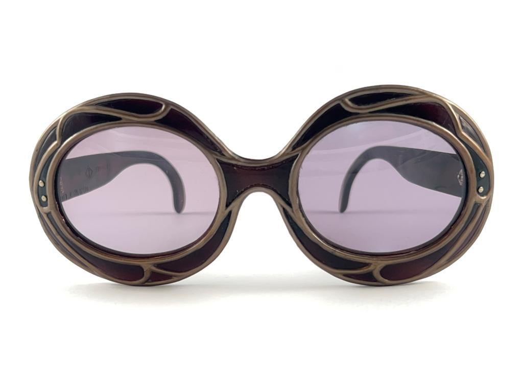 New Vintage Michelle Brevet 1950's Stained Glass Handmade in France Sunglasses 5