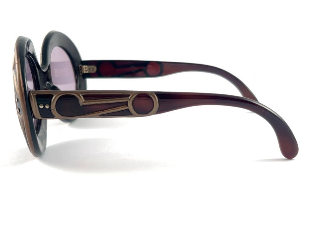 New Vintage Michelle Brevet 1950's Stained Glass Handmade in France Sunglasses In New Condition In Baleares, Baleares