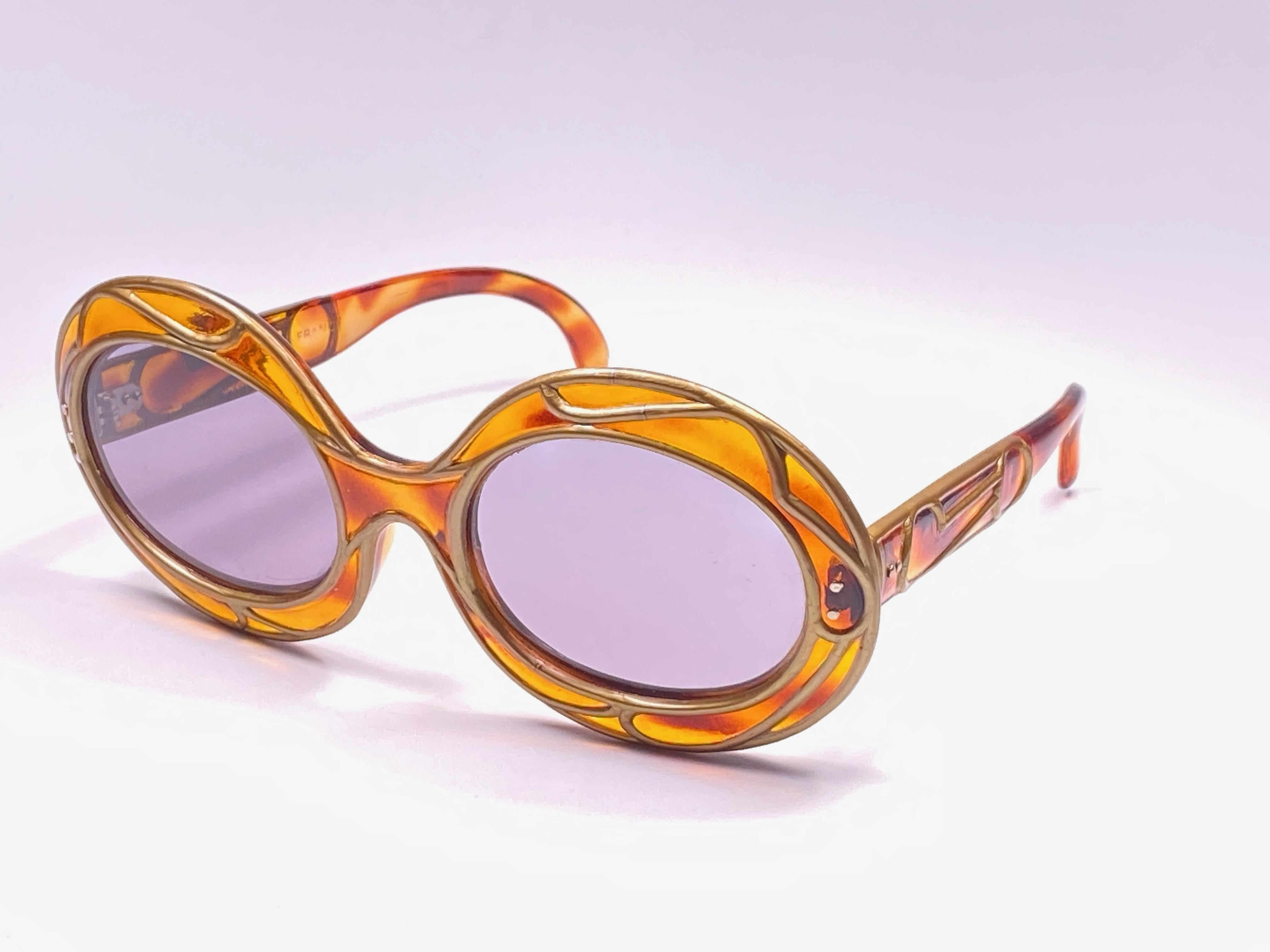 Nuevo Vintage Michelle Brevet 1950 Stained glass Hecho a mano en Francia Gafas de sol en Nuevo Estado en Baleares, Baleares
