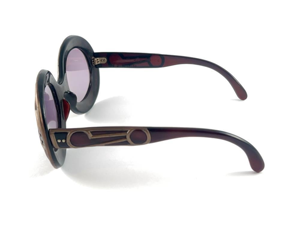 Women's New Vintage Michelle Brevet 1950's Stained Glass Handmade in France Sunglasses