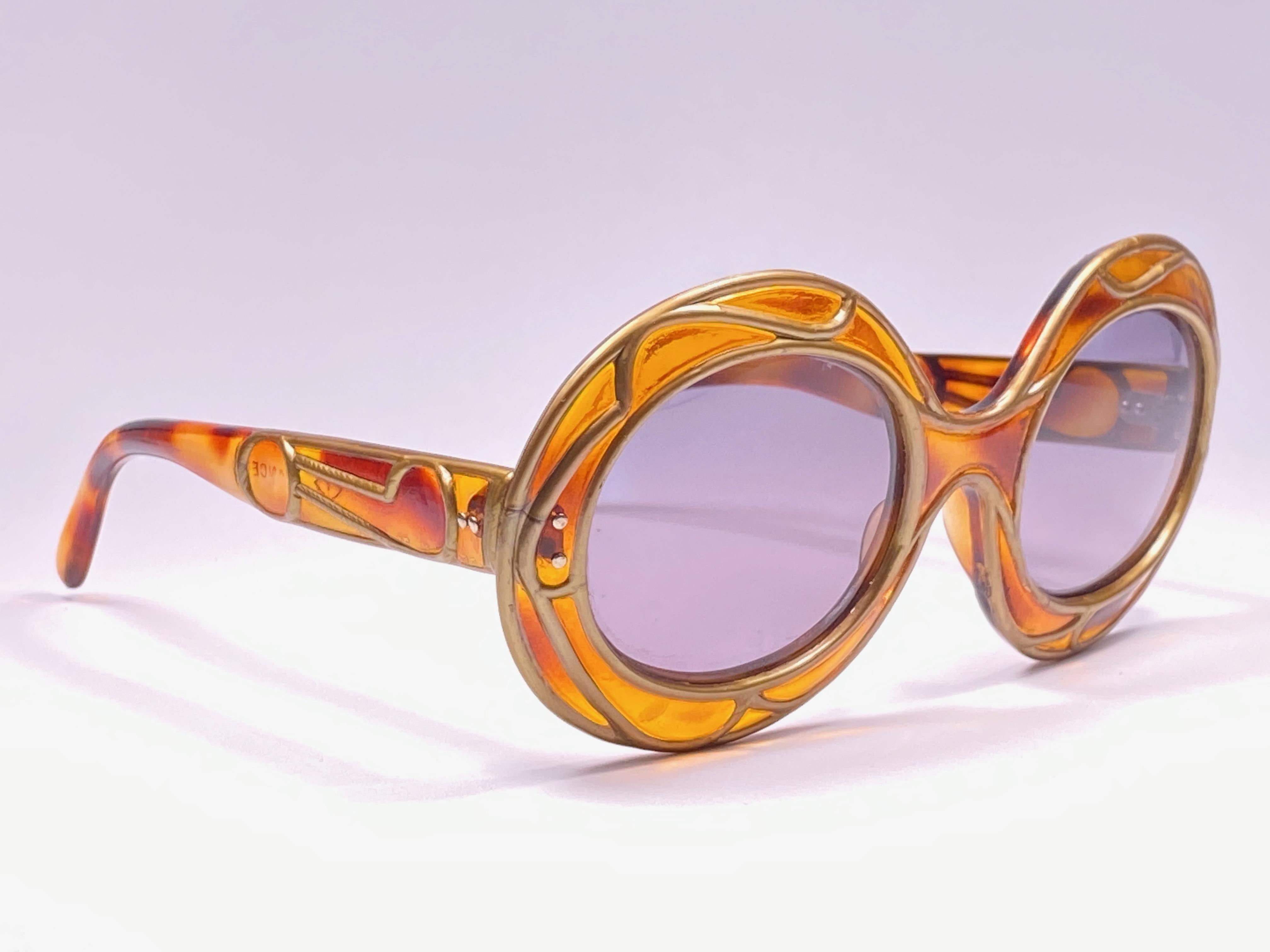 De las mujeres Nuevo Vintage Michelle Brevet 1950 Stained glass Hecho a mano en Francia Gafas de sol