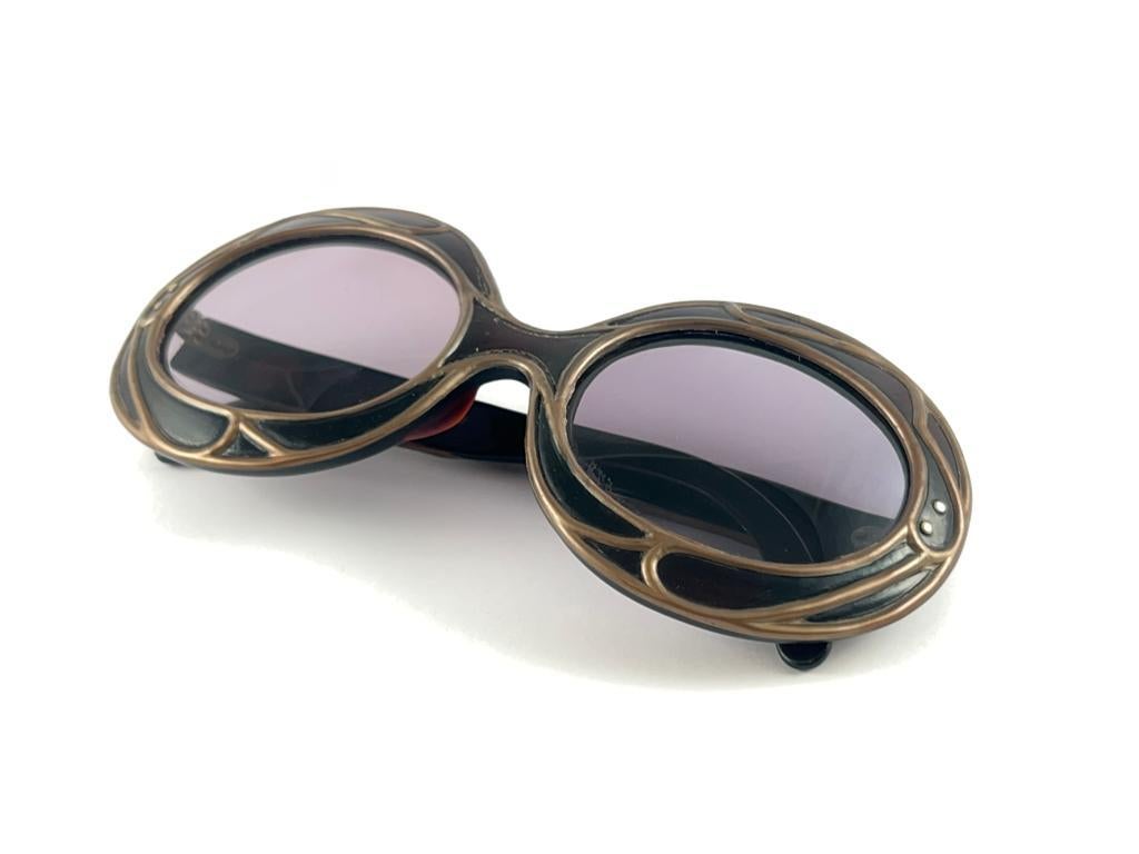 New Vintage Michelle Brevet 1950's Stained Glass Handmade in France Sunglasses 3