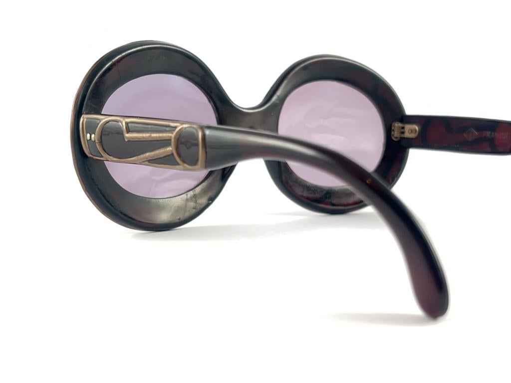 New Vintage Michelle Brevet 1950's Stained Glass Handmade in France Sunglasses 4