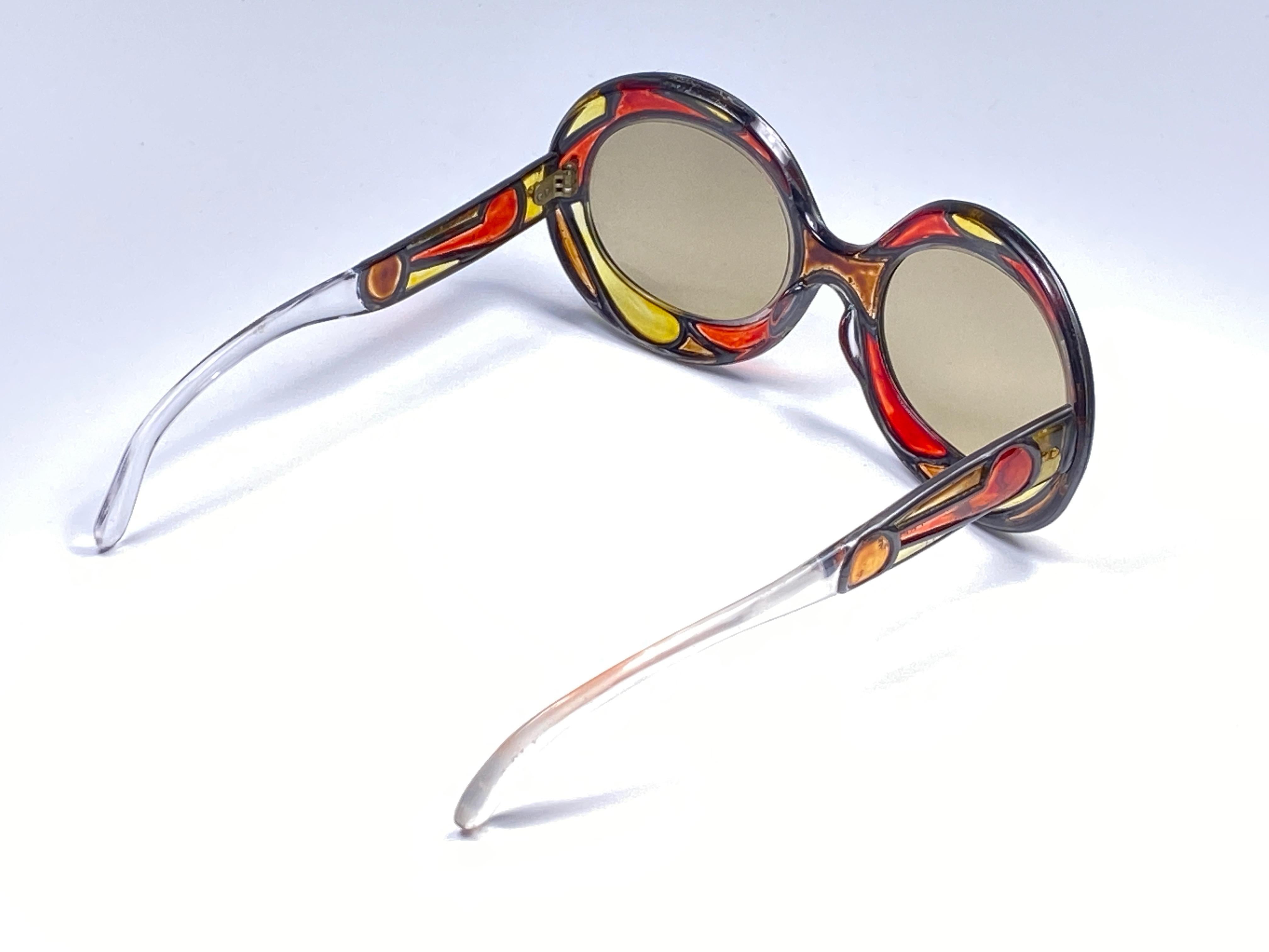New Vintage Michelle Brevet 1950's Stained Glass Handmade in France Sunglasses 1