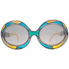 New Vintage Michelle Brevet 1950's Stained Glass Handmade in France Sunglasses