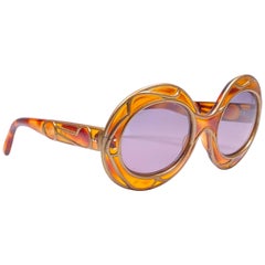 New Vintage Michelle Brevete 1950's Stained Glass Handmade in France Sunglasses 