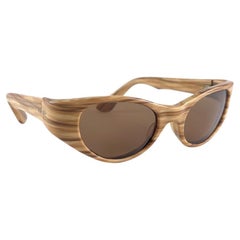 New Vintage Midcentury Drift Wood Style Acetate Frame 1960'S Sunglasses France
