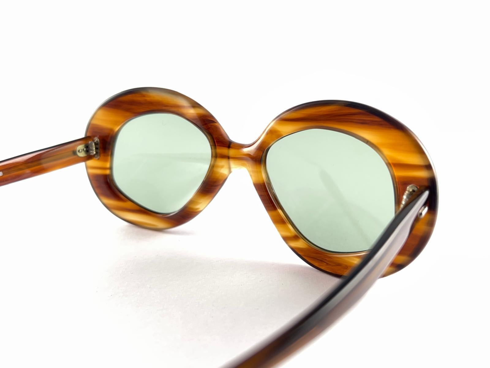New Vintage Midcentury Oversized Blond Tortoise Frame 1960'S Made In Italy For Sale 6