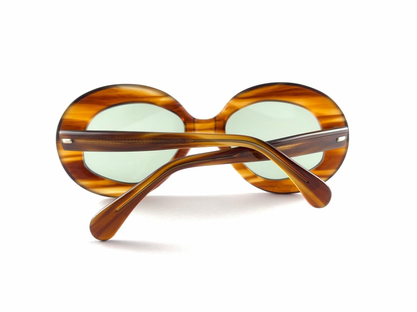 New Vintage Midcentury Oversized Blond Tortoise Frame 1960'S Made In Italy 8