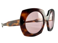 New Vintage Midcentury Oversized Dark Tortoise Frame 1960'S Made In Italy