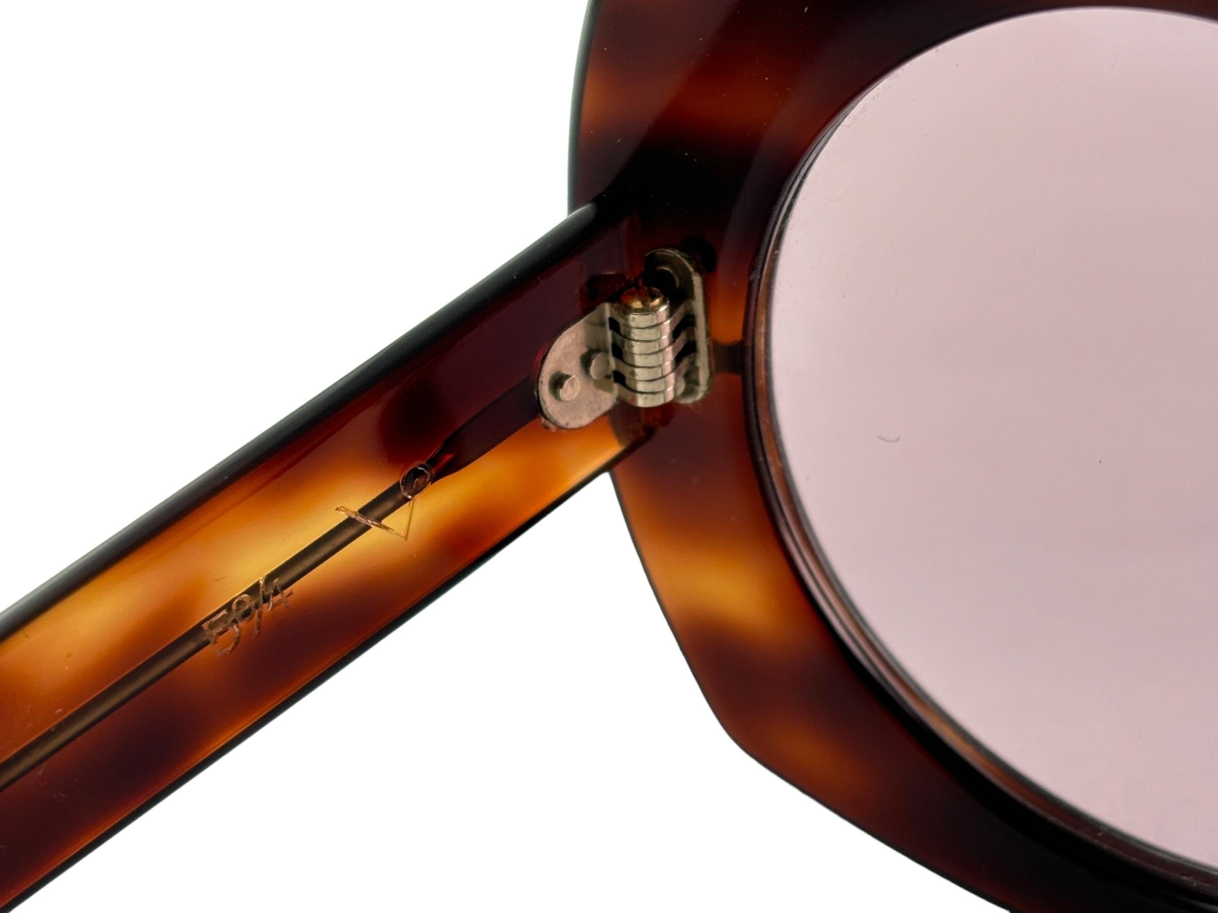 Beige New Vintage Midcentury Oversized Dark Tortoise Frame 1960'S Made In Italy For Sale