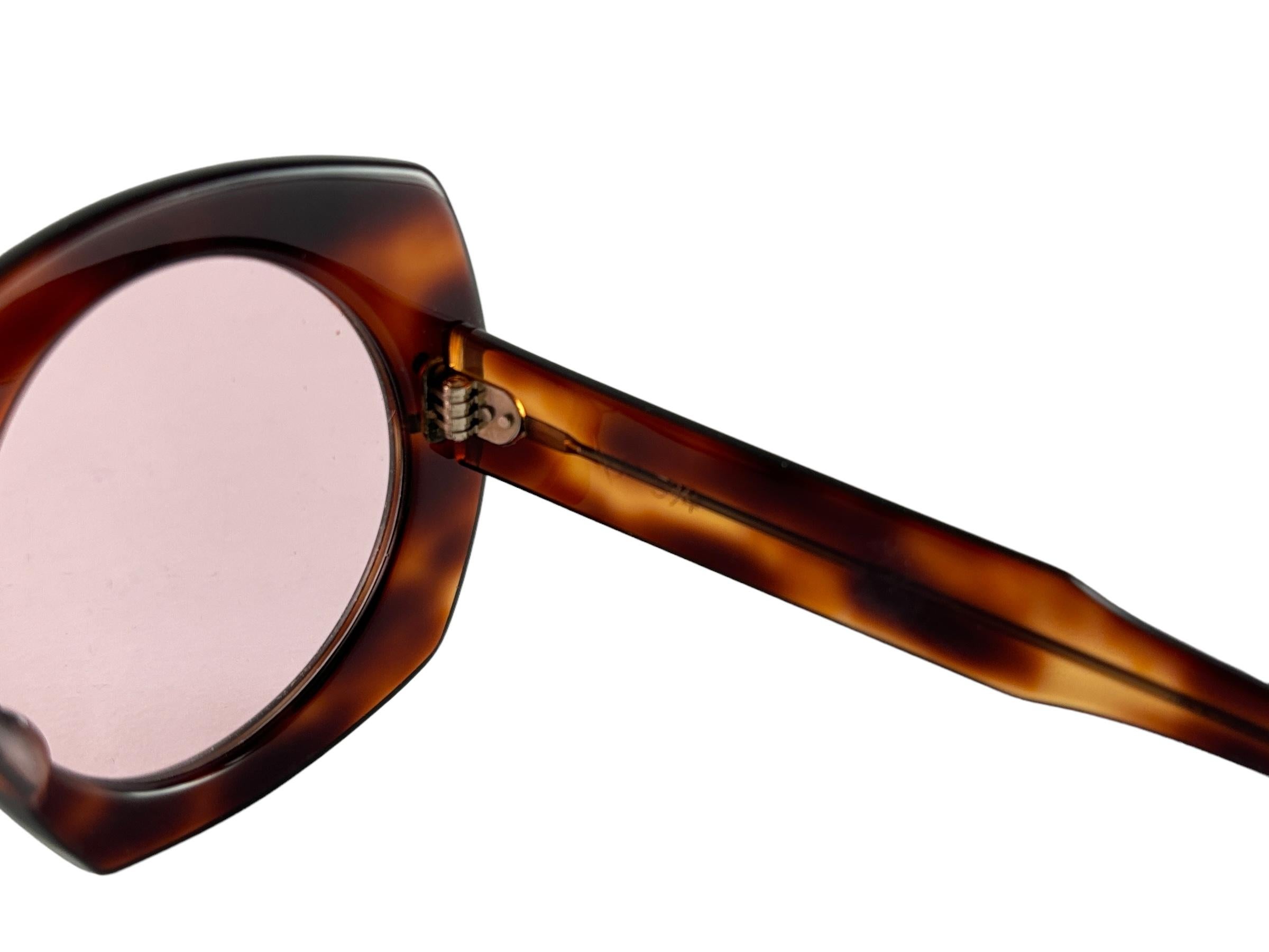 New Vintage Midcentury Oversized Dark Tortoise Frame 1960'S Made In Italy For Sale 1