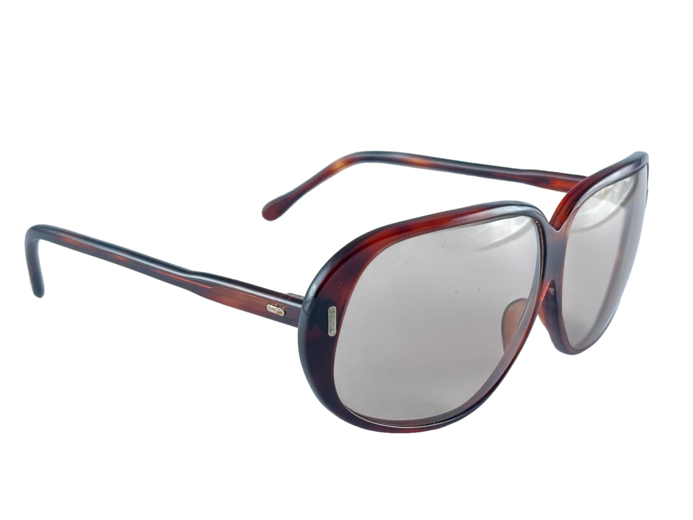 New Vintage Midcentury Oversized Dark Tortoise Frame 1960'S Made In Italy For Sale 2