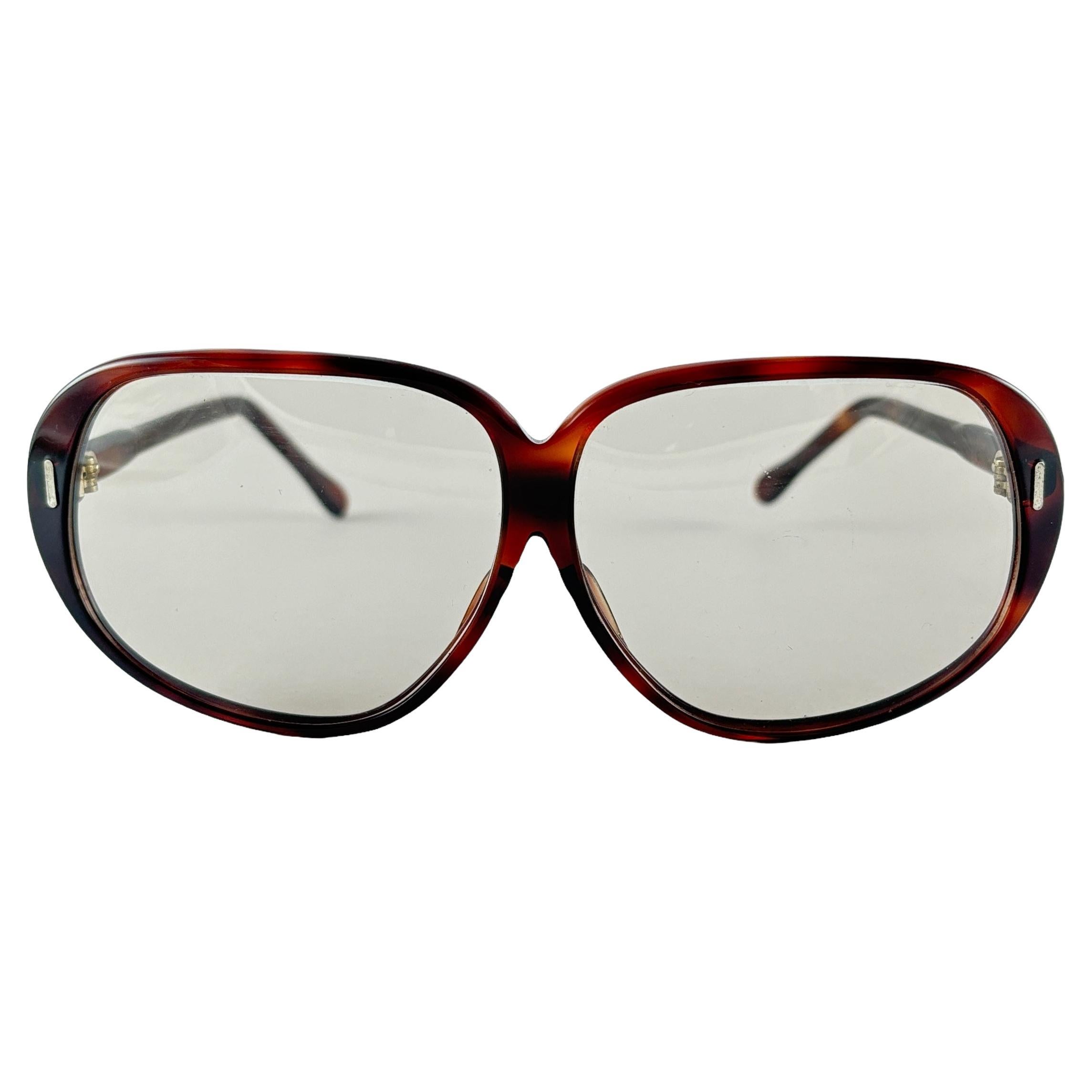 New Vintage Midcentury Oversized Dark Tortoise Frame 1960'S Made In Italy For Sale