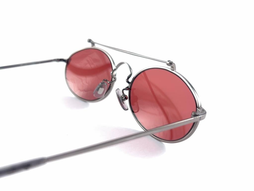 New Vintage Miyake Design Studio Metallic Silver Frame 90's Japan Sunglasses For Sale 7