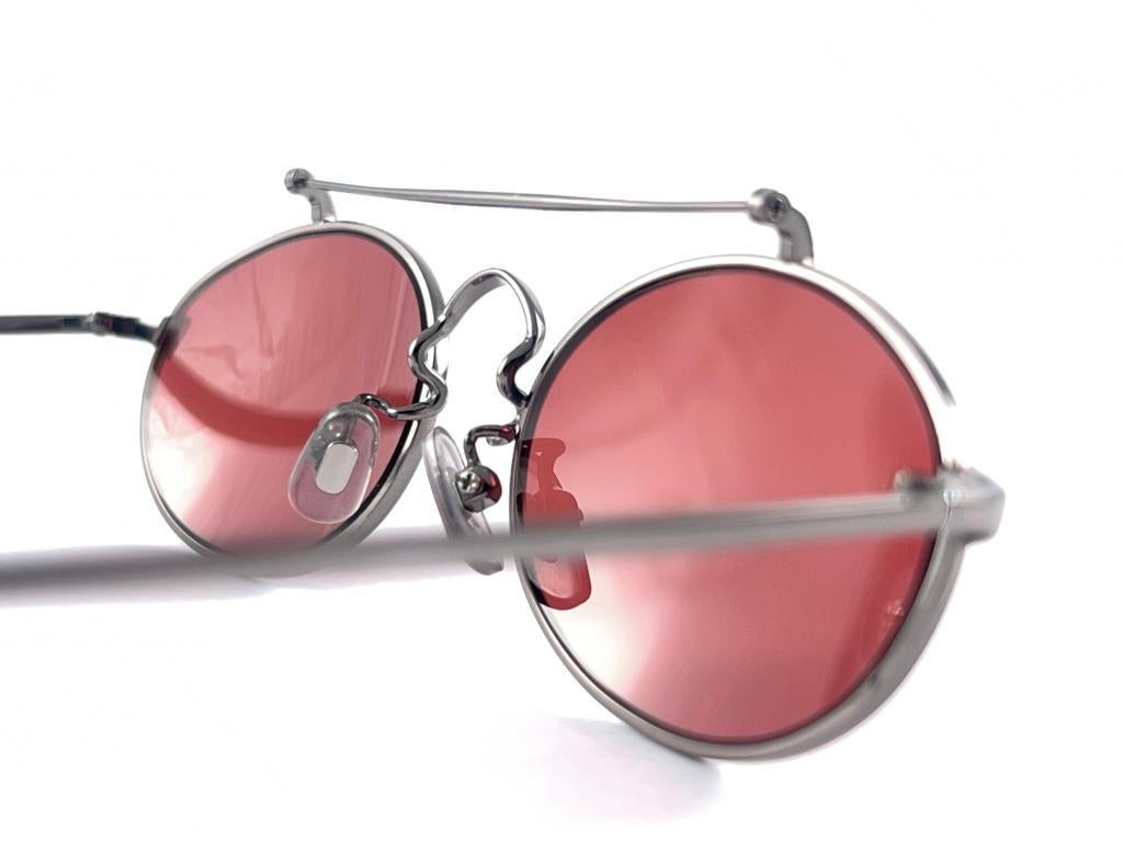 New Vintage Miyake Design Studio Metallic Silver Frame 90's Japan Sunglasses For Sale 8