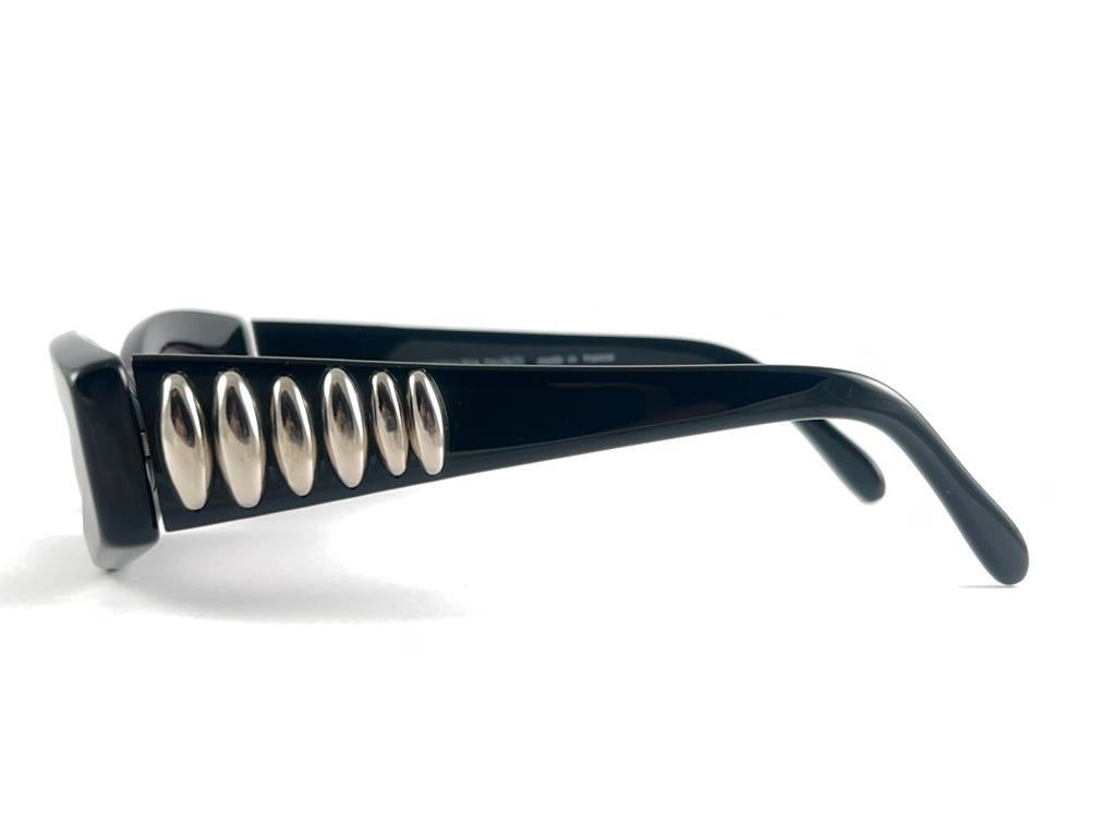 New Vintage Montana 511 Black Rectangular Handmade France 90'S Sunglasses For Sale 3