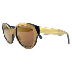 New Vintage Montana 520 Gold & Black Frame Gold Lenses Made In France Sunglasses