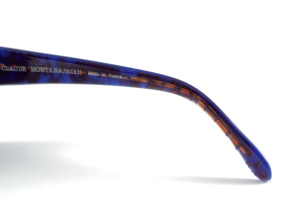 New Vintage Montana 521  Blue Marbled Frame Handmade In France Sunglasses 80'S For Sale 7