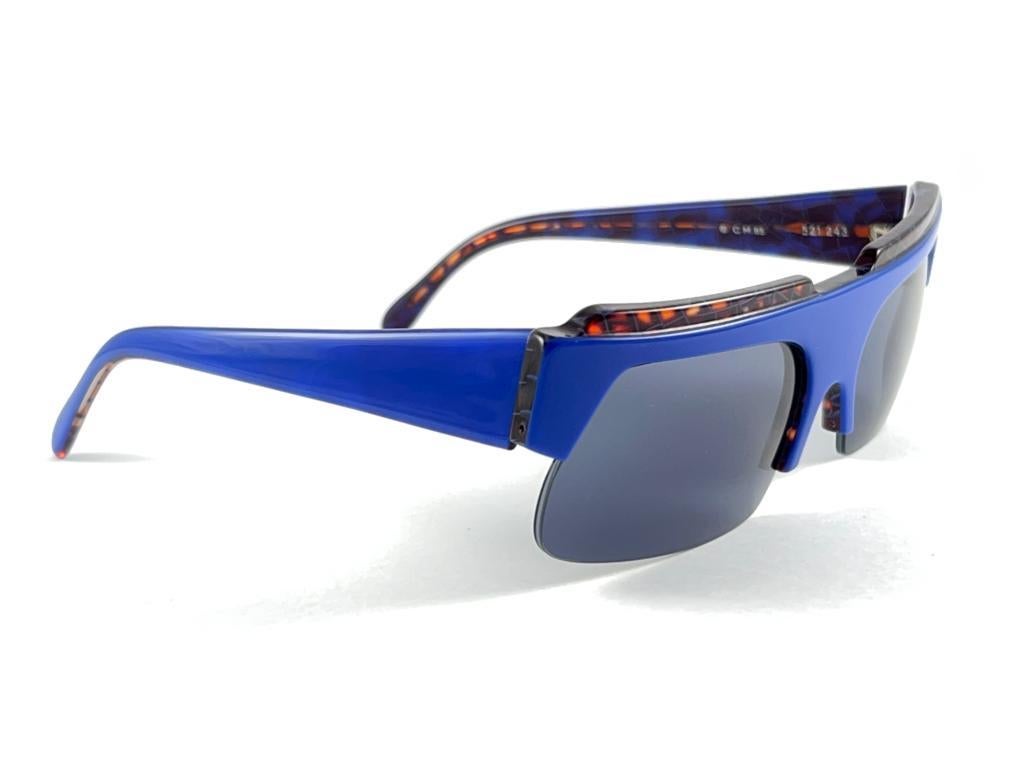 New Vintage Montana 521  Blue Marbled Frame Handmade In France Sunglasses 80'S For Sale 1