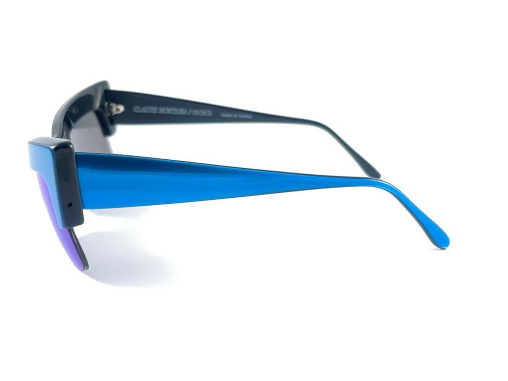 Nouvelles lunettes de soleil vintage Montana 522 à monture électrique bleue, fabriquées en France, années 80 en vente 7