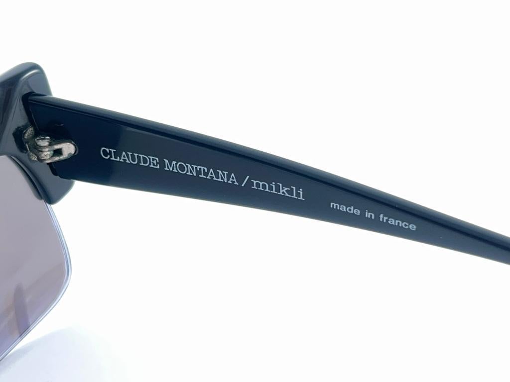 Nouvelles lunettes de soleil vintage Montana 522 à monture électrique bleue, fabriquées en France, années 80 en vente 3