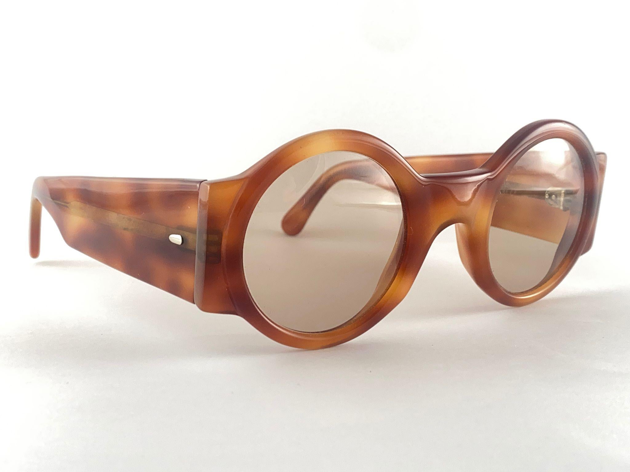 Brown New Vintage Montana 531 Tortoise Handmade in France Sunglasses 80's For Sale