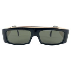 New Retro Montana 553 Mask Black & Gold Handmade in France Sunglasses 80's