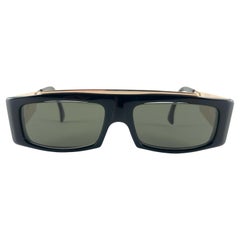 Nueva Máscara Vintage Montana 553 Negra y Dorada Hecha a Mano en Francia Gafas de sol años 80