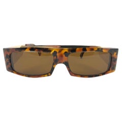 Lunettes de soleil « New Vintage Montana 553 » à monture écaille et dorée, fabriquées à la main en France, 1990