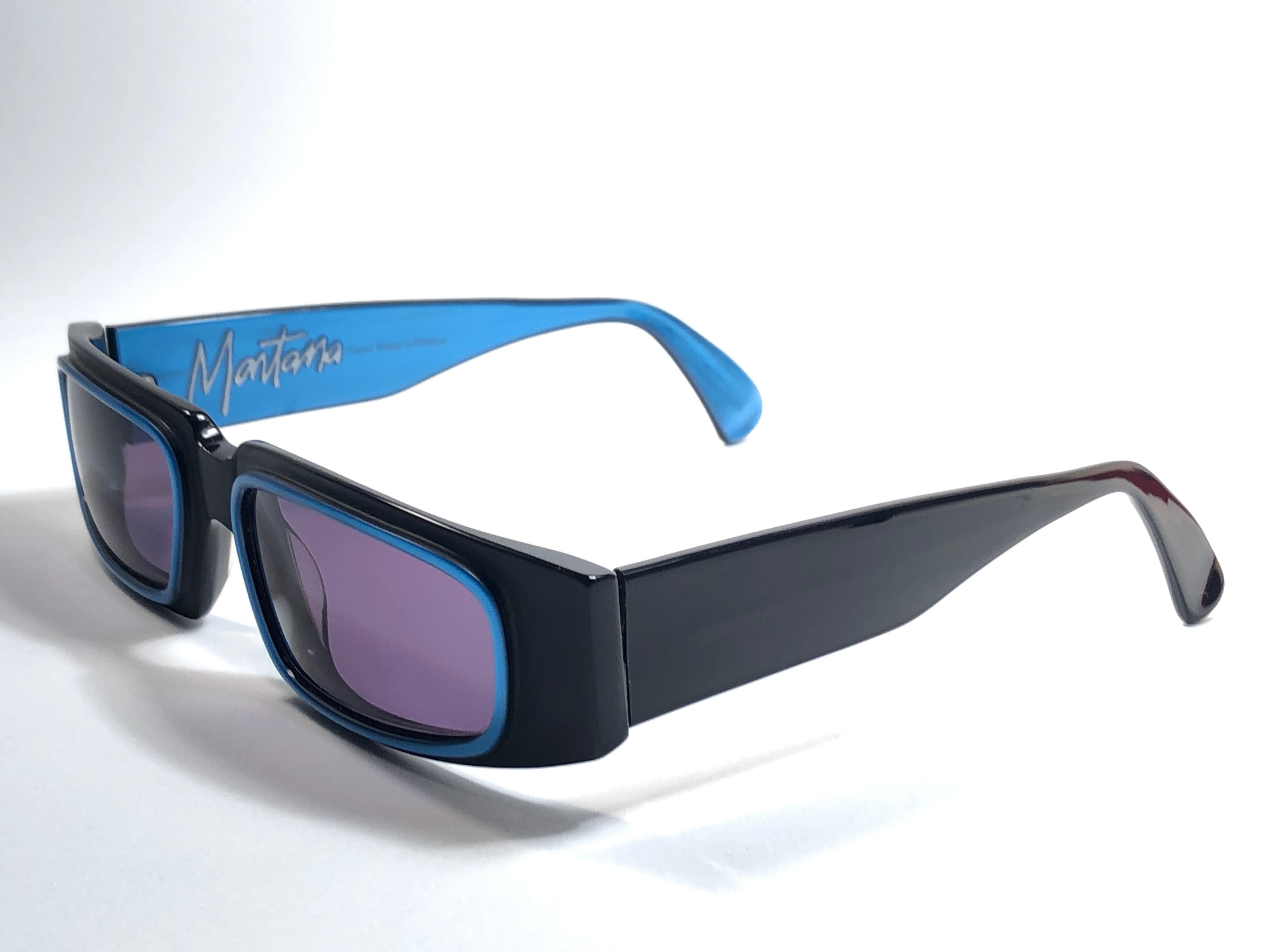 New Vintage Montana 5598 True Blue Handmade in France Sunglasses 1990 In New Condition For Sale In Baleares, Baleares