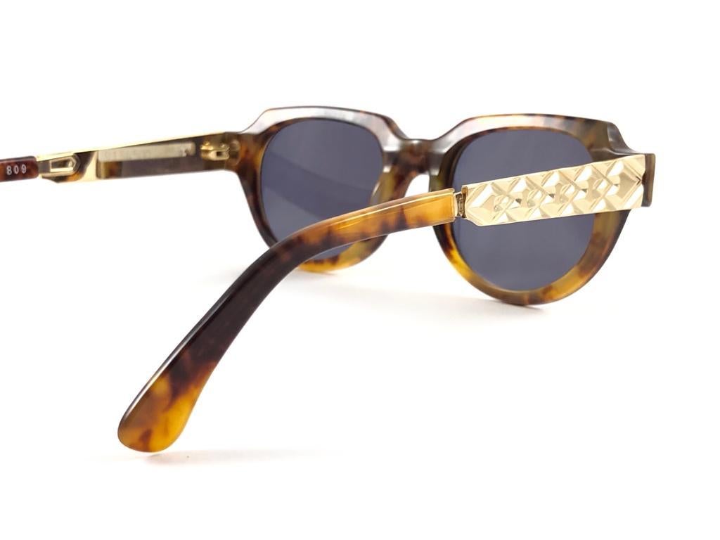 Neu Vintage Montana 589 Schildpatt & Gold Handgefertigte Sonnenbrille aus Frankreich 1980er Jahre im Angebot 8