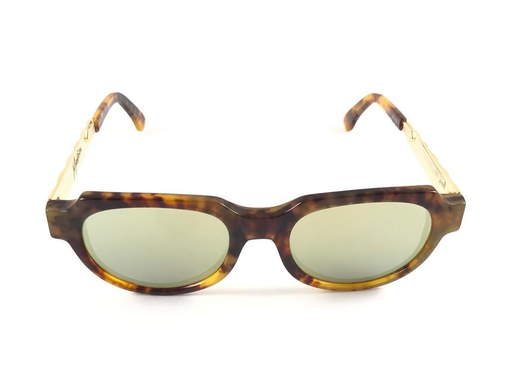 New Vintage Montana 589 Tortoise & Gold Handmade in France Sunglasses 1980'S In New Condition For Sale In Baleares, Baleares
