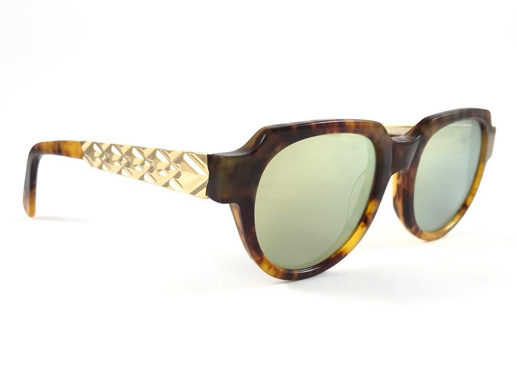 New Vintage Montana 589 Tortoise & Gold Handmade in France Sunglasses 1980'S For Sale 1