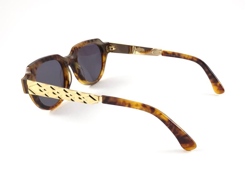 New Vintage Montana 589 Tortoise & Gold Handmade in France Sunglasses 1980'S For Sale 2