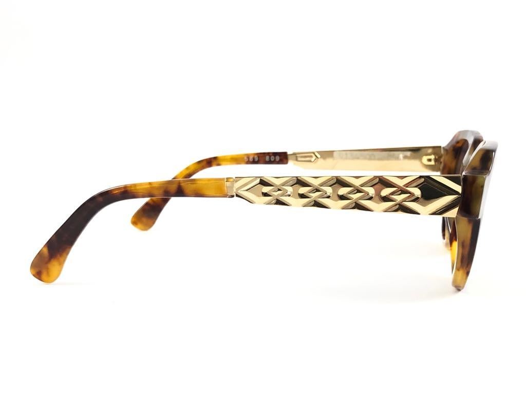 New Vintage Montana 589 Tortoise & Gold Handmade in France Sunglasses 1980'S For Sale 3