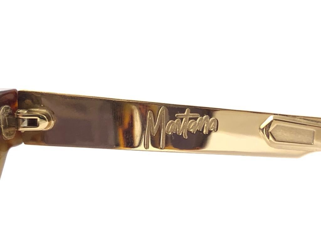 Neu Vintage Montana 589 Schildpatt & Gold Handgefertigte Sonnenbrille aus Frankreich 1980er Jahre im Angebot 4