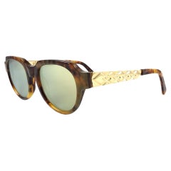 Nouvelles lunettes de soleil vintage Montana 589 en écaille et or, fabriquées à la main en France, années 1980