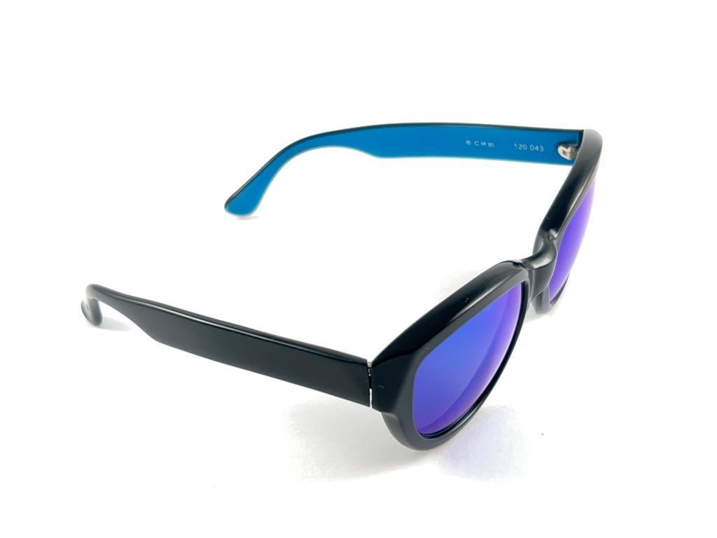 Nouvelles lunettes de soleil vintage Montana à monture noire, fabriquées à la main, années 80 Unisexe en vente