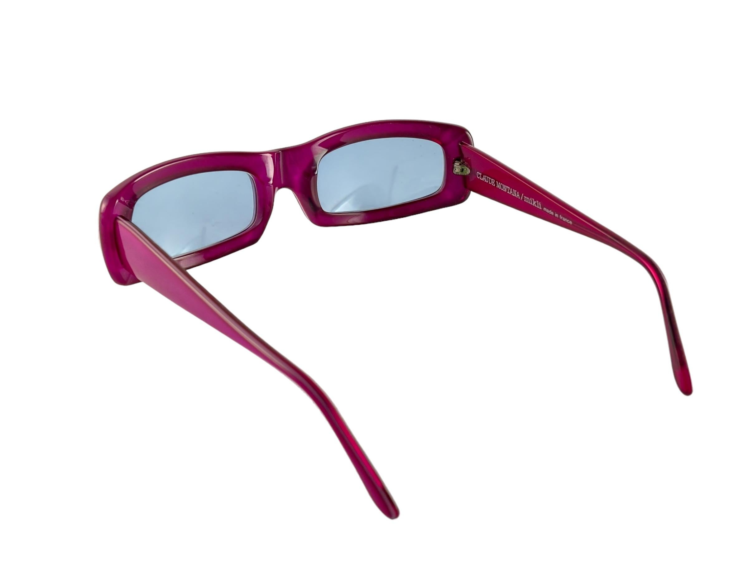 Neu Vintage Montana von Mikli 506 Fuchsia Made in France Sonnenbrille, Vintage, 1980er Jahre im Angebot 3